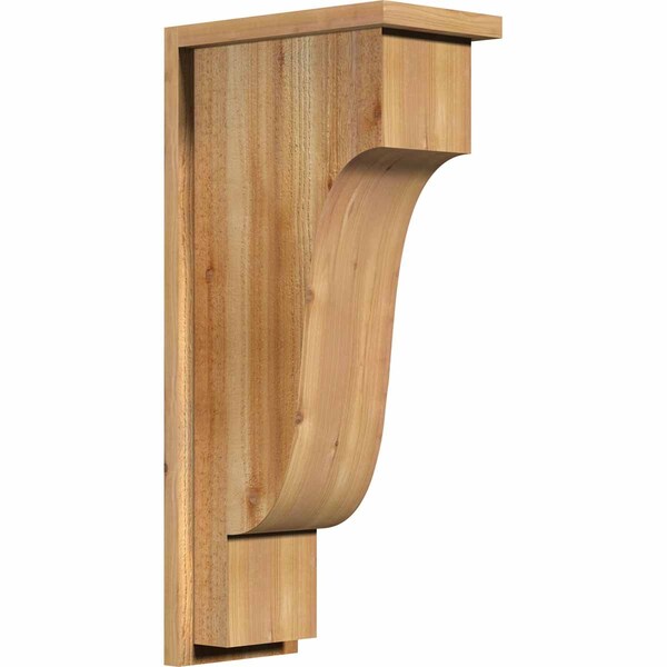 Ekena Millwork Newport Rough Sawn Corbel w/Backplate, Western Red Cedar, 8"W x 14"D x 30"H COR08X14X30NEW01RWR - main